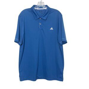 Adida Golf Polo Shirt Mens Large Blue Short Sleeve Activewear